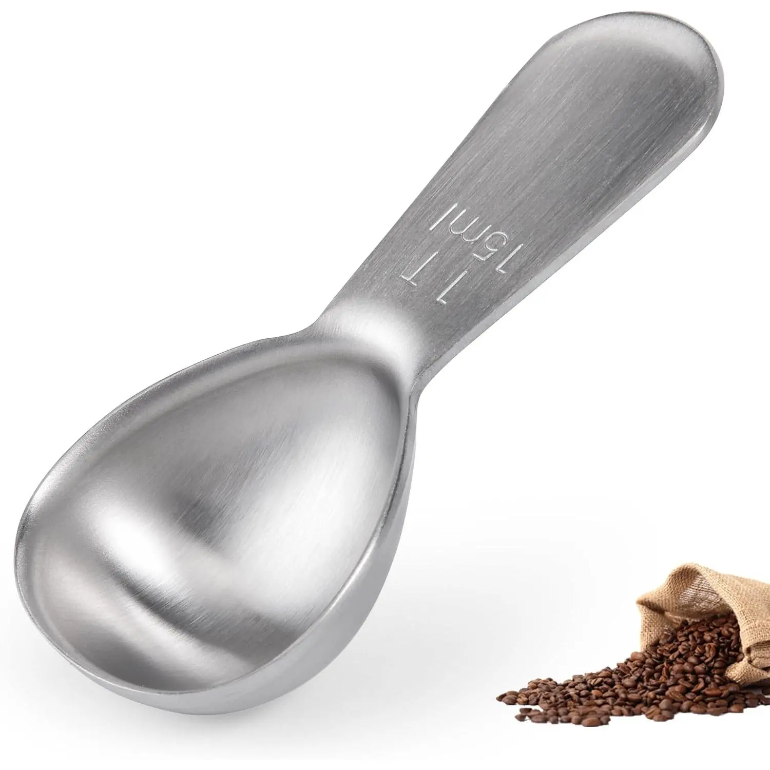 Stainless Steel 1 Tablespoon Coffee Scoop for Ground Coffee (15ml) | 18/8  Grade Metal Heavy Duty Measuring Spoon with Short Handle, Tbsp Scoop for Coffee Beans  Sugar  Espresso