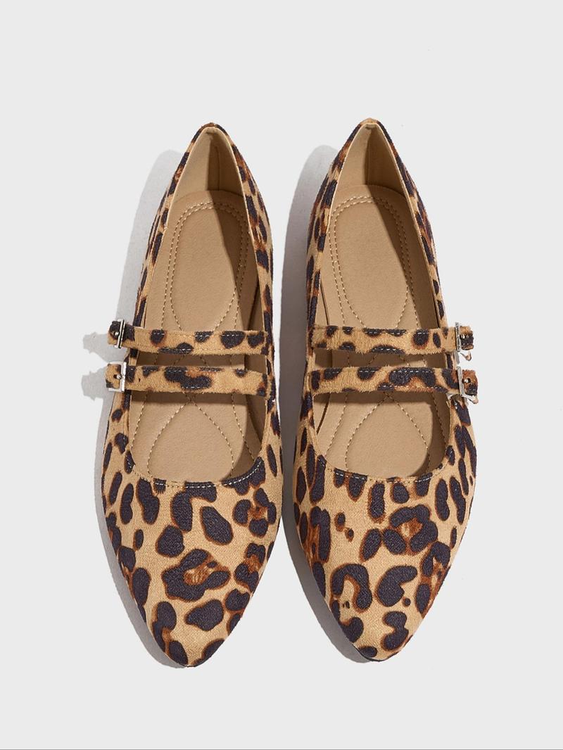Fashion Leopard Print Mary Jane Shoes, Comfortable Soft Sole Shoes for Daily Wear, Lightweight Elegant Breathable Shoes for Women & Girls