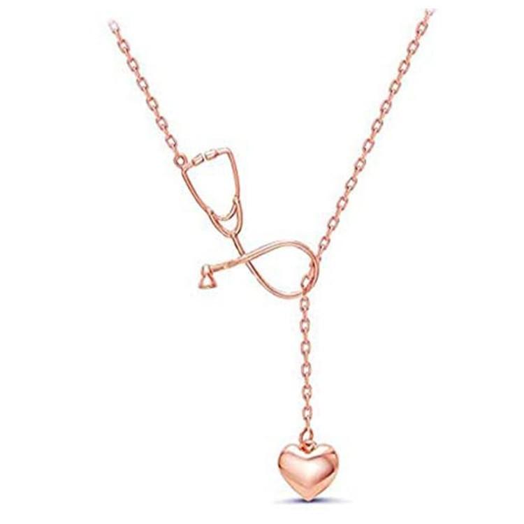 New AliExpress Nurse's Day Creative Love Stethoscope Necklace Doctor Jewelry Direct Supply