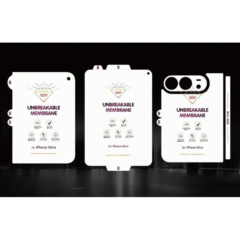 iPhone 18 Ultra Water Gel Protection Film, HD Matte Flexible Soft Film, Front Screen Back Cover Side Protection Sticker Set, Shield Protector