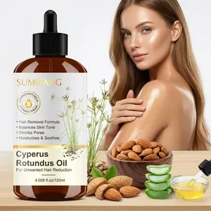 SUMIFANGCyperus rotundus oil formula to reduce hair growth, Cyperus rotundus oil + Jojoba seed oil + Aloe vera + Peptide complex, Balances skin tone, Minimizes pores, Shrinks pores, Moisturizes and soothes, Post-hair removal care