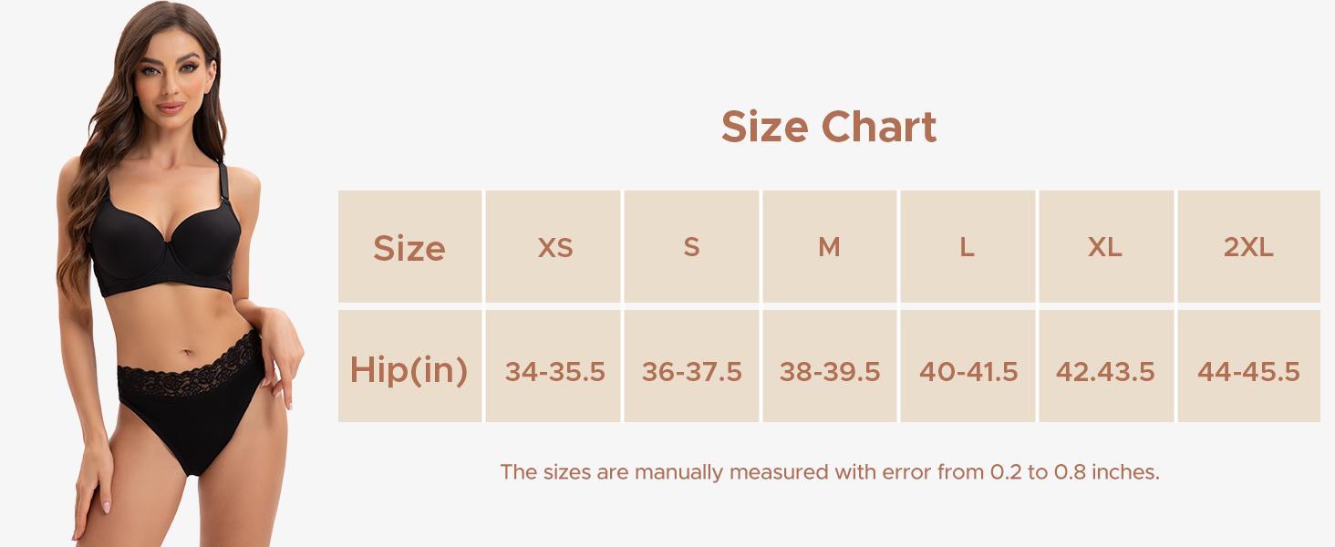 INNERSY Women's Lace Mid Waisted Cotton Period Panties 3-Pack