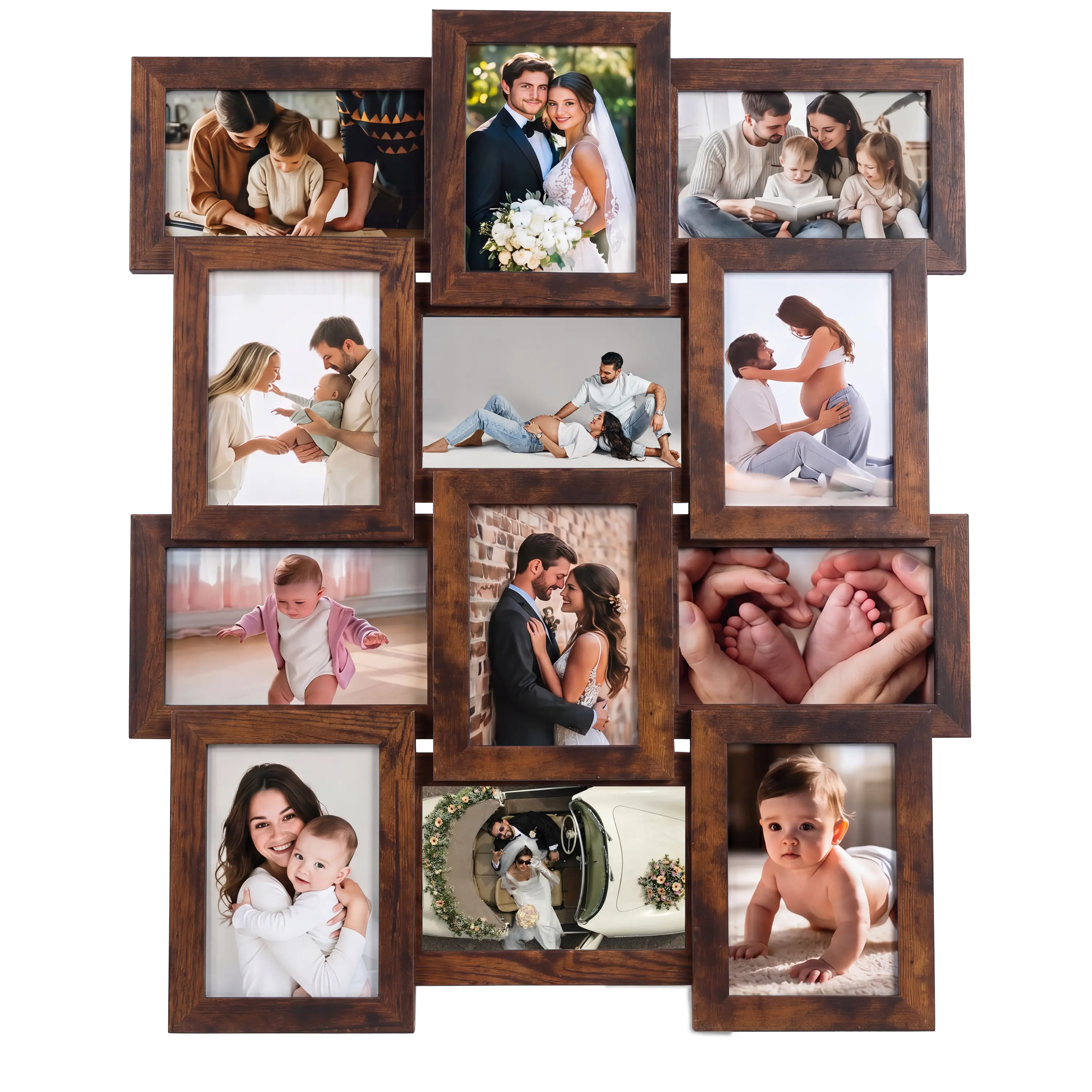 12-Pack 4x6 Picture Frames Collage Wall Decor, Multi Photo Frame Set with Glass Front, Black MDF Frames for Wall & Tabletop Display