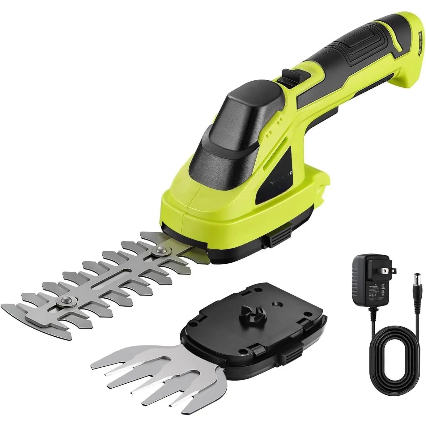 Cordless Grass Shear Bush Trimmer, 2 in 1 Handheld Hedge Trimmer, 7.2V Electric Grass Trimmers, Lightweight Shrubbery Trimmers  & Charger Included, Shrub Trimmer for Garden(Green)