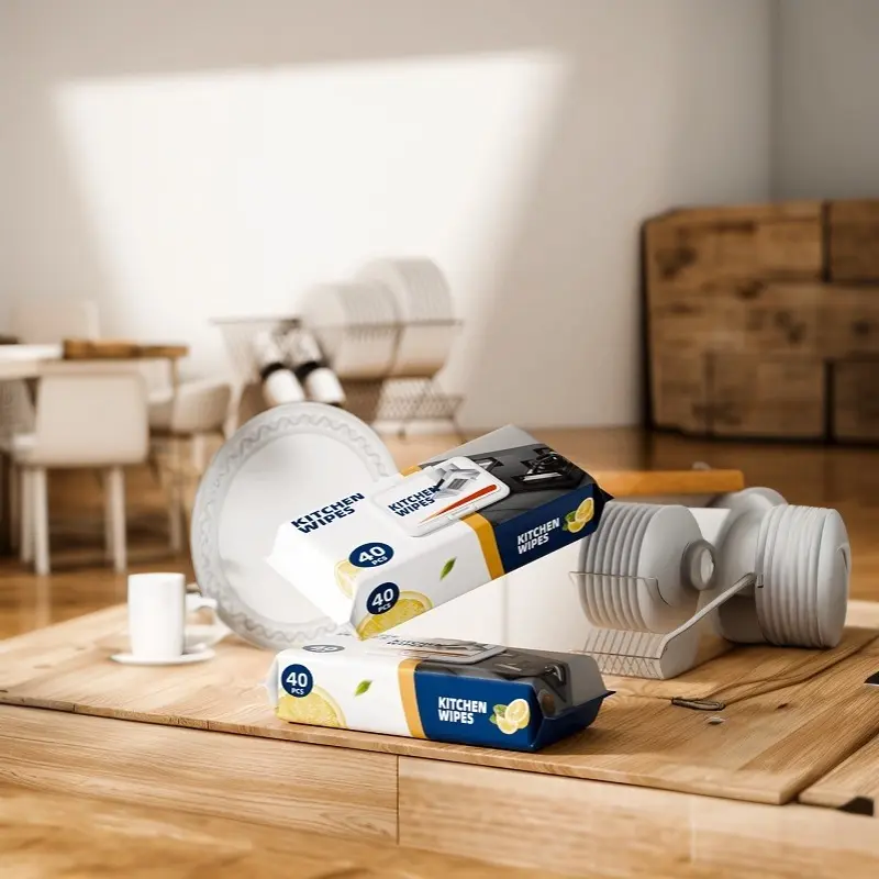 40 kitchen wipes, essential for kitchen oil cleaning | Strong decontamination without hurting the surface | Suitable for all kitchen cleaning needs