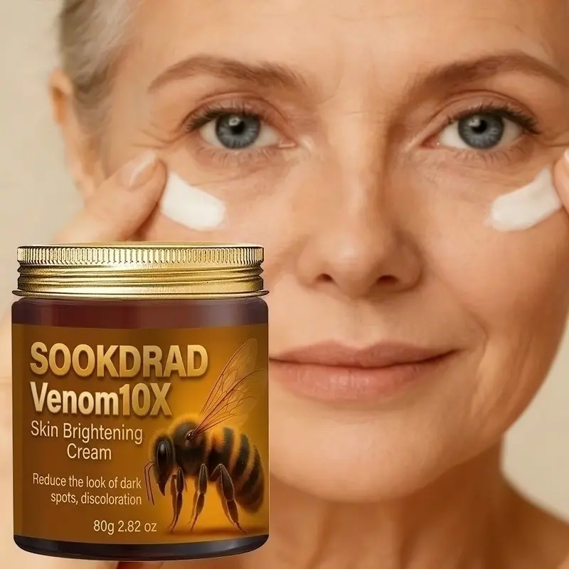 Bee Venom 10x Brightening Cream, Contains Bee Venom Extract, Reduces Dark Spots, Improves Skin Tone, Suitable for All Skin Types, 80g