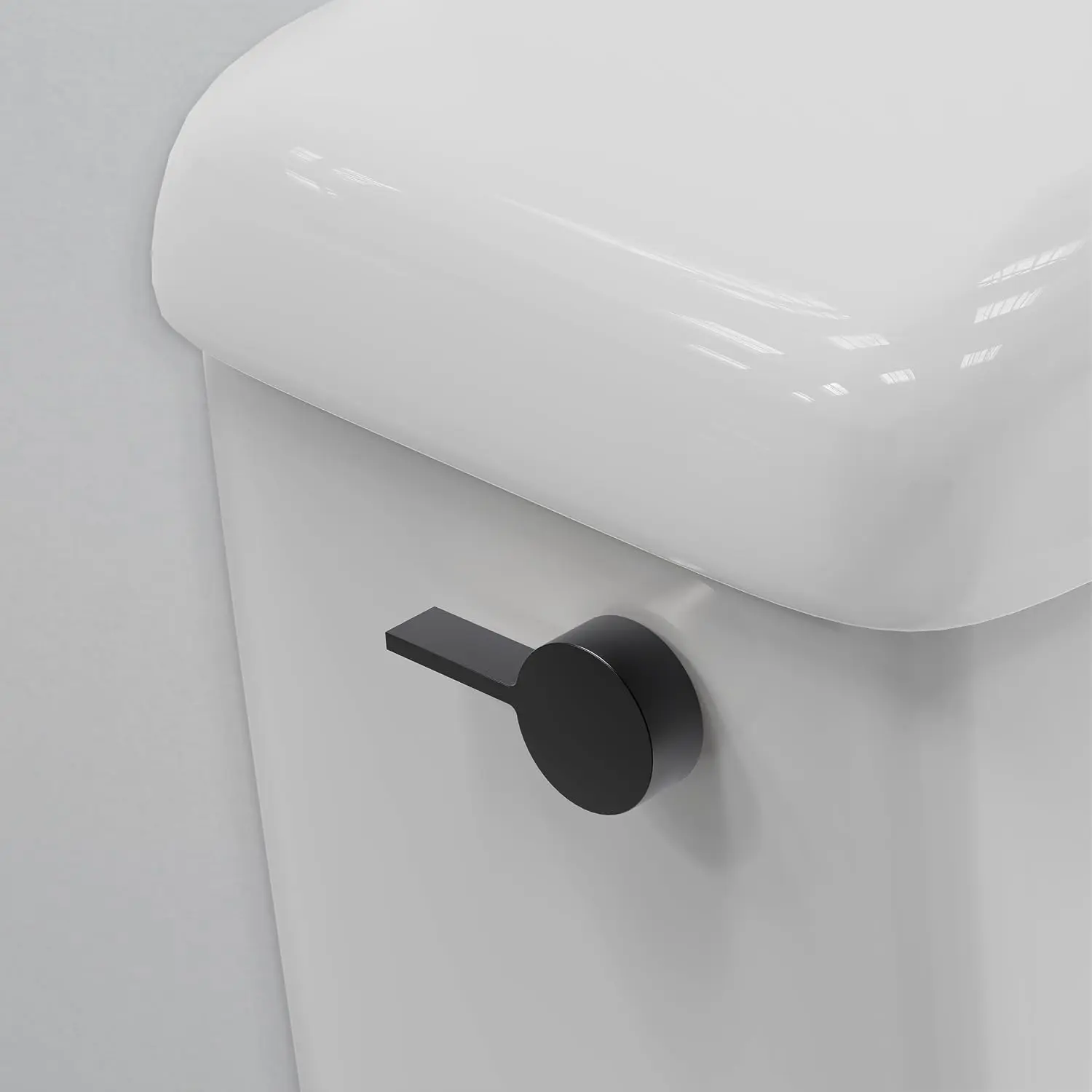 Modern Luxury  Toilet Handle , Majestic Collection. Toilet Lever , Easy Install (Black, Side Mount)