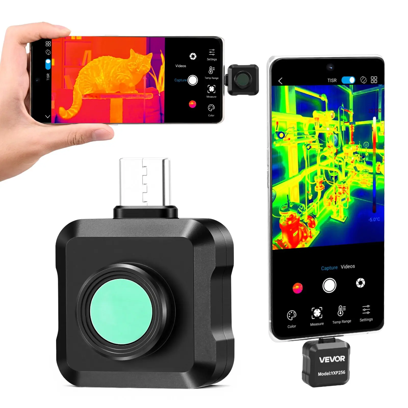 Thermal Imaging Camera for Android, 512x 384 TISR Super Resolution, 25HZ Refresh Rate Infrared Thermal Imager for Smartphone Tablet, 256x 192 IR Resolution, -4F to 1022F 15 Color Palettes