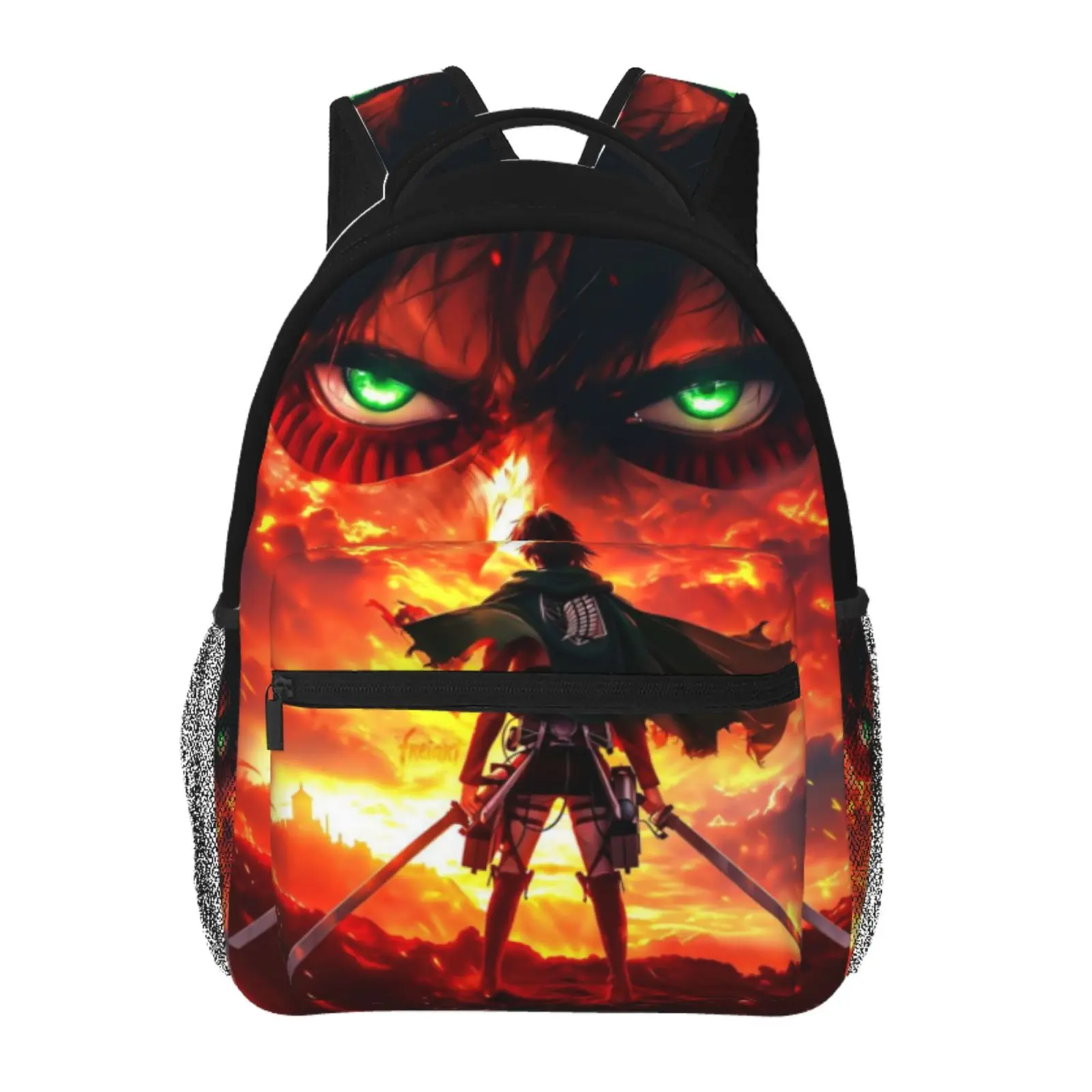 Attack On Titan 3 Graphic Backpack - Anime Lightweight Unisex School Bag with Adjustable Straps, Ideal for Teens, Best Friend Thanksgiving Valentine's Day Hunting Gift