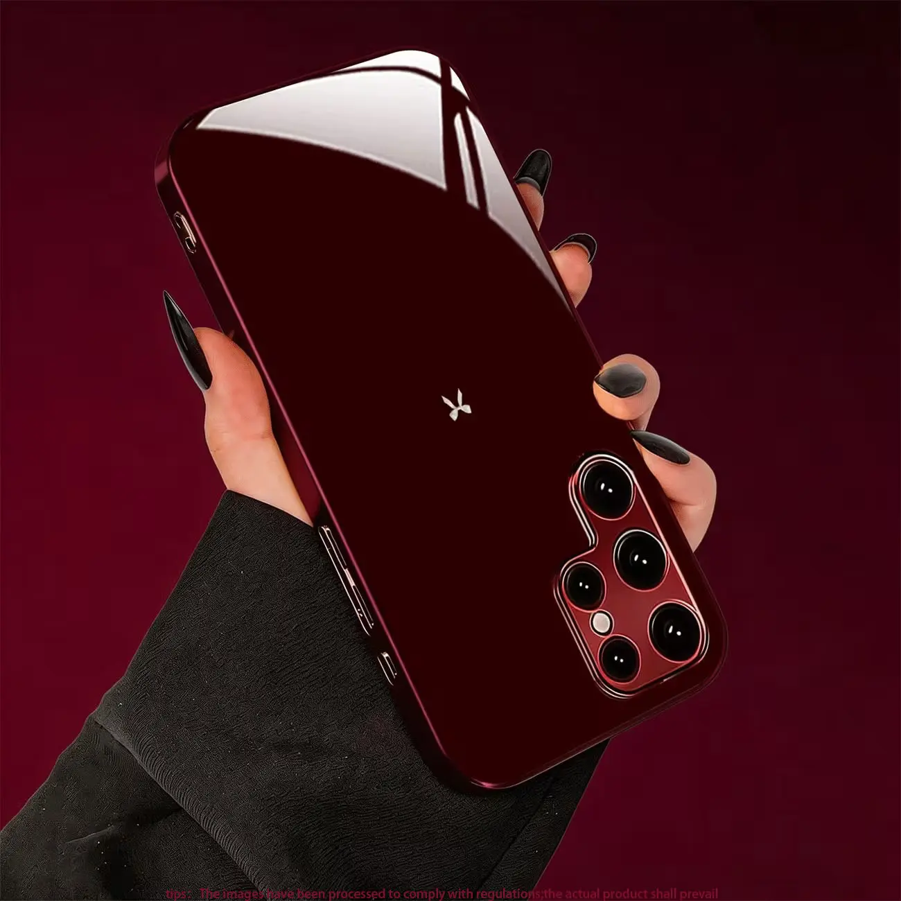 Wine red bow style Phone Case for Realme C85 Pro/C85 4G/C100/C100i/16 pro+/16 pro Luxury wine red glass-textured phone case