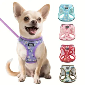 Dog leash set, soft mesh anti-zipper, reflective adjustment, suitable for small to medium dogs, walking, running, training pet vest