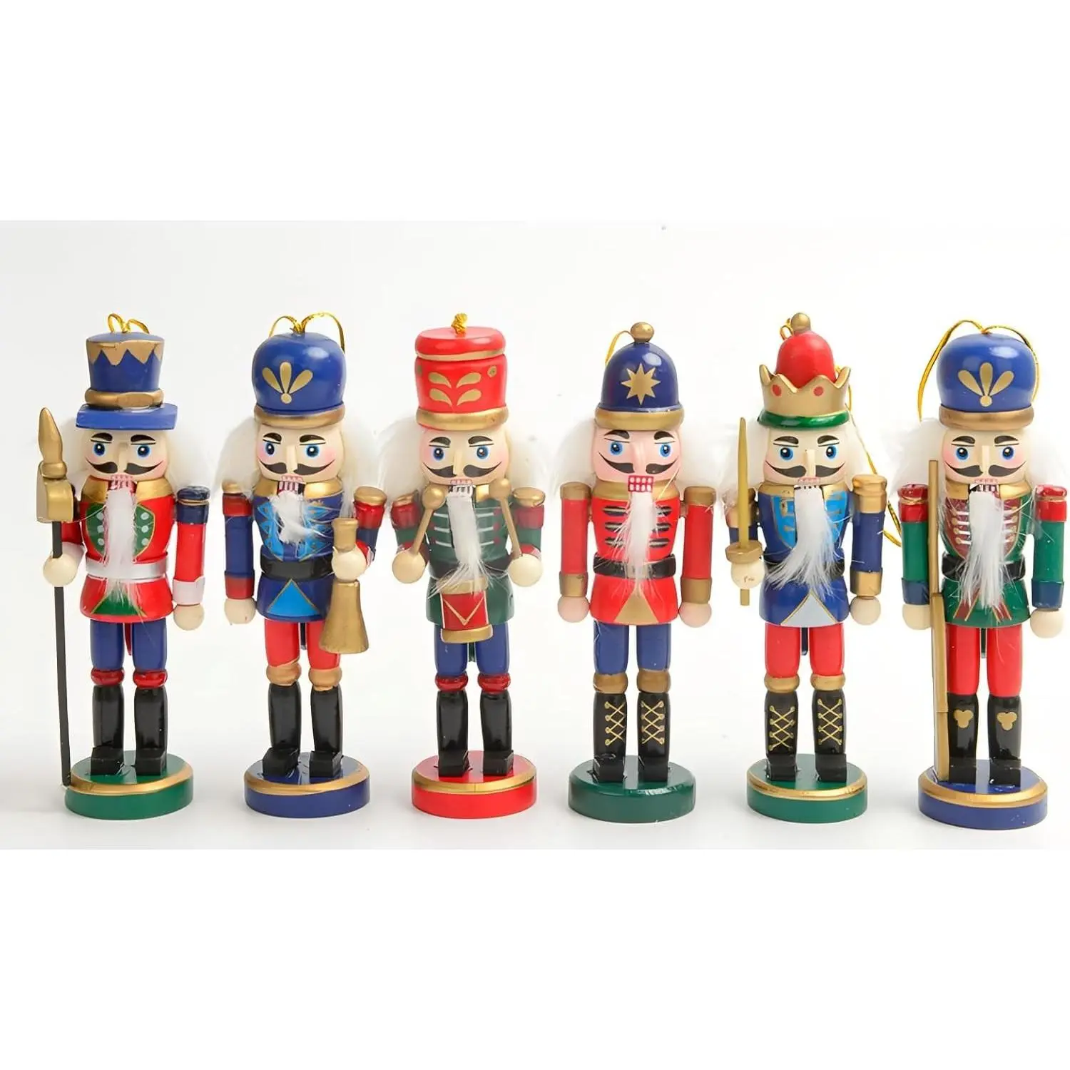 12 PCS Christmas Nutcracker Ornament Set, 5Inch Nutcracker Figures with Opening Mouths Christmas Decorations for Christmas Tree, Table Decor (4.7Inch-12PC-C)