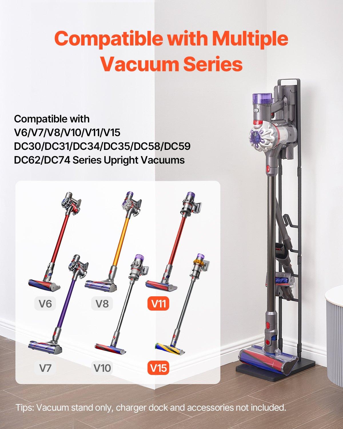 VEVOR Vacuum Stand, Compatible With Dyson V6 V7 V8 V10 V11 V15, Stable Vacuum Stand Holder with 4 Hooks for Dyson DC30 DC31 DC34 DC35 DC58 DC59 DC62 D74 Cordless Upright Vacuum Cleaners & Accessories