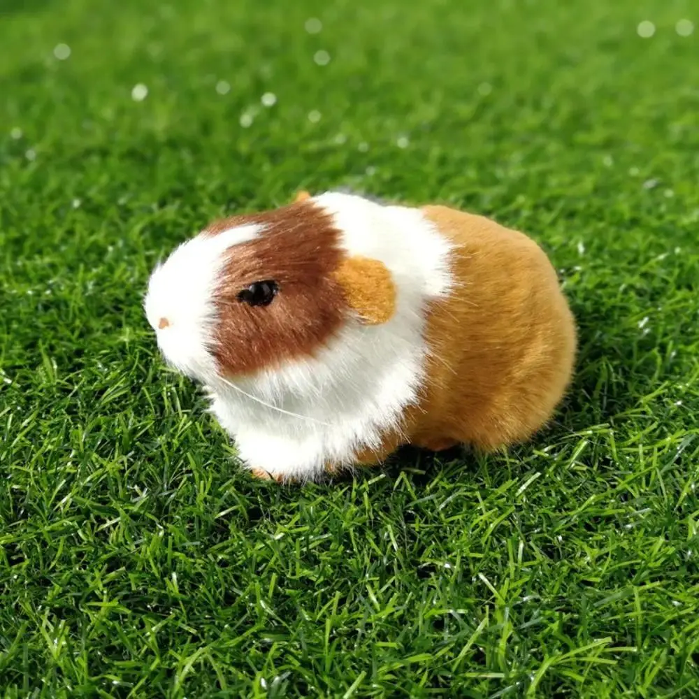 Lifelike Guinea Pig Simulation Fur Plush Toy - 1 x Guinea Pig Model (12*6*7cm), Soft Stuffed Doll for Kids Gift, House Decoration for Bookshelves, Desks