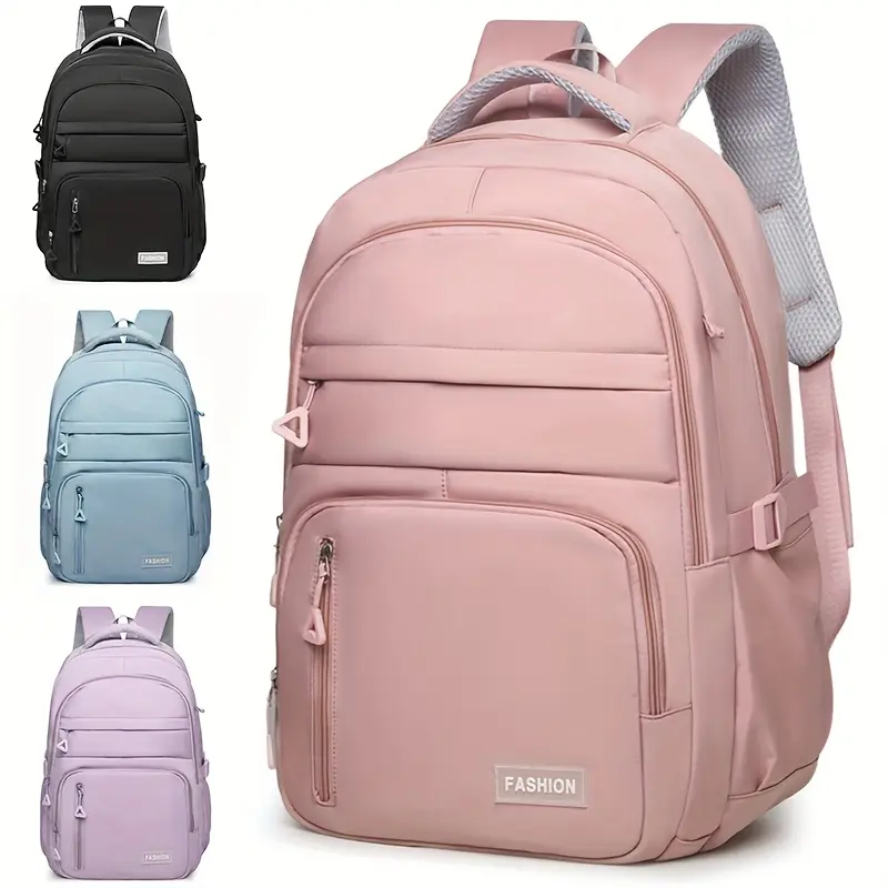 Lightweight Convertible Backpack with Tablet Compartment, Large Capacity Adjustable Straps, Multi-Pocket Casual Style, Commute Travel School Bag, Fun Design Durable Zipper