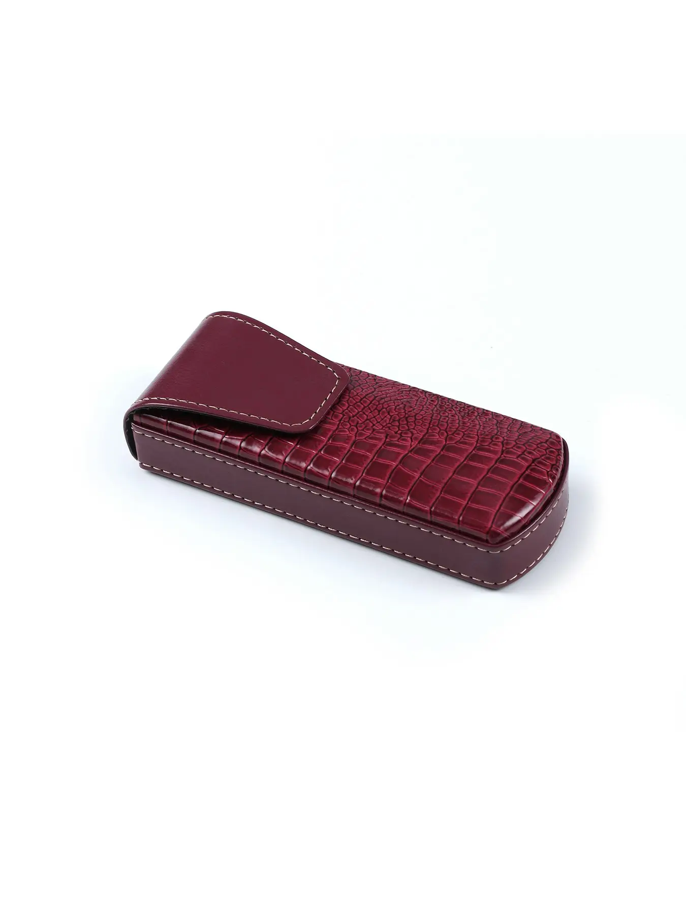Vintage Casual PU Leather Eyeglass Case, Crocodile Pattern Magnetic Sunglasses Box, Portable Unisex Sun Glasses Protector