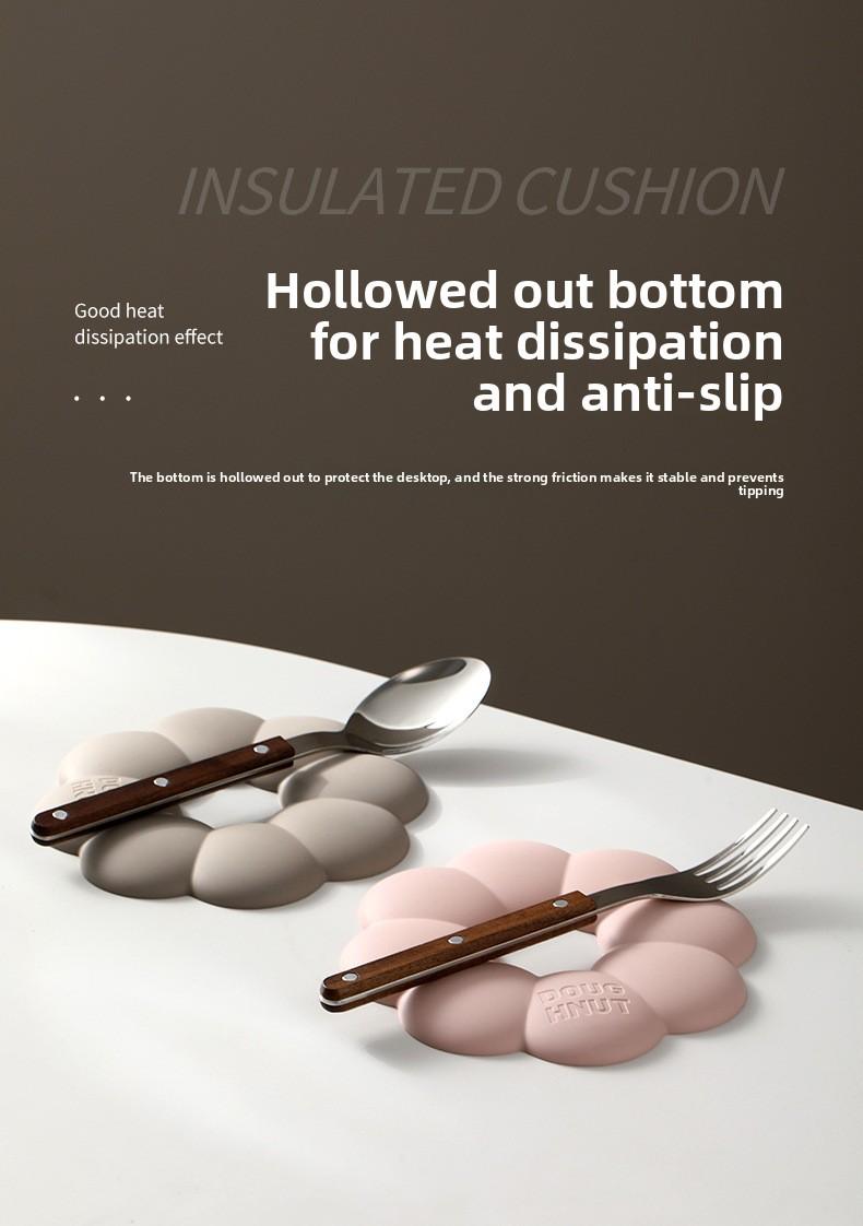 FaSoLa silicone heat-resistant mat, high-temperature resistant and anti-scalding, kitchen pot mat, coaster, thickened and foldable dining table tableware mat