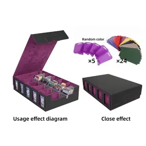 PU Leather Card Box, Large Capacity Holds 3500 Cards, Portable Storage for Tcg/mtg/baseball Cards, Includes 29 Gift Items