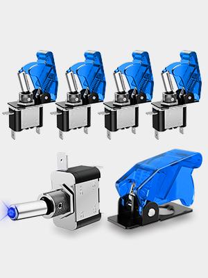 Nilight 5Pcs 3Pin SPST ON-Off Blue LED Toggle Switch