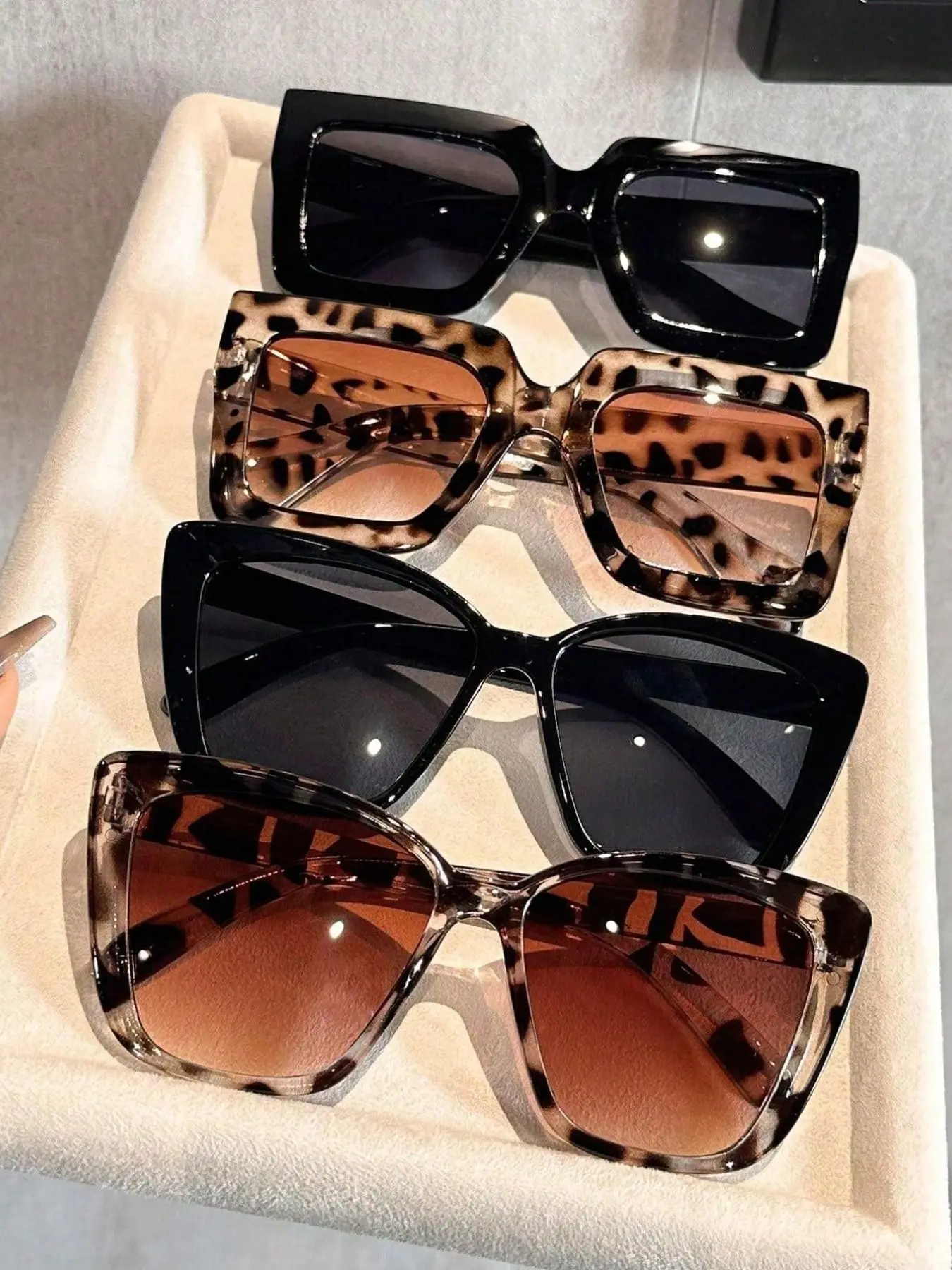 4 Pairs Bohemian Style Elegant Women's Glasses, Perfect for Street Fashion, Tropical Beach Vacation, Outdoor Leisure, All Face Types, Fashionable Sunglasses