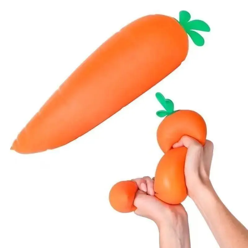Cute Carrot Stress Relief Toy, High Elasticity Stretchable Squeeze Fidget, Perfect for Students, Office Workers, Home Relaxation, Fun Fidget Game
