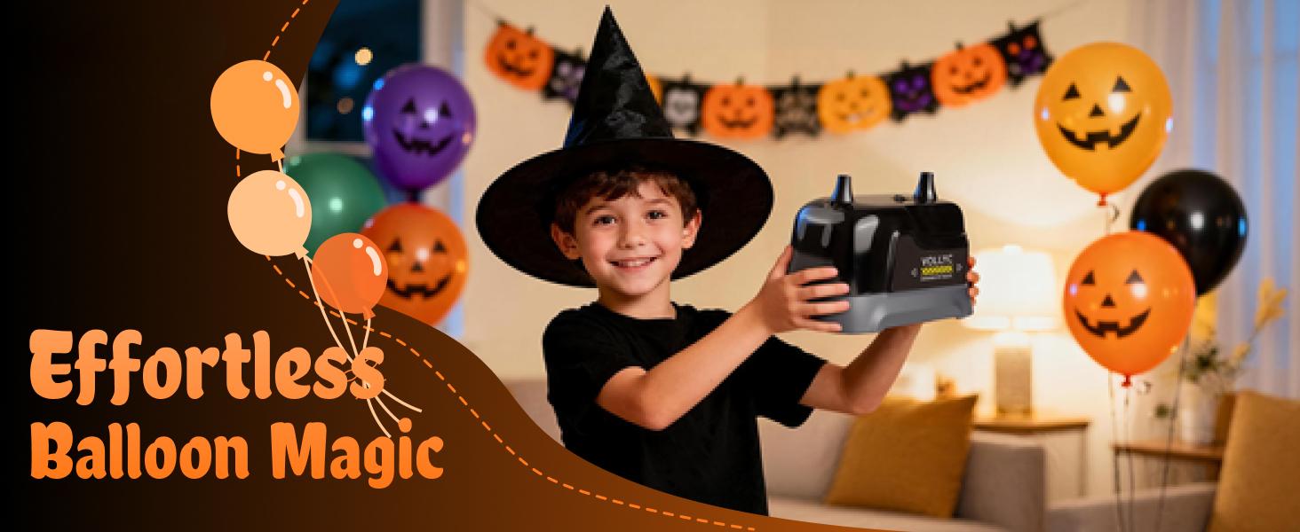 Balloon Pump Electric, Dual Nozzle Balloon Inflator Air Pump, Fast & Easy Inflation for Party Decorations, Birthday, Wedding, Baby Shower – Lightweight, Portable Balloon Blower Machine