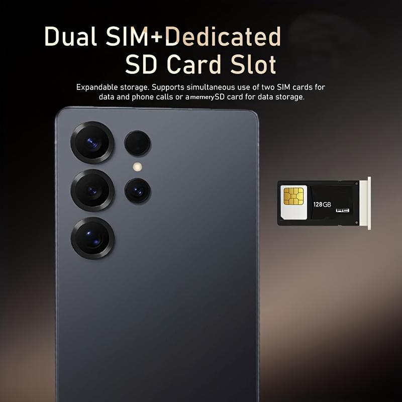 EET S25 Ultra Unlocked 5G Smartphone, 12GB+512GB, 6800mAh Battery, Fast Charging Capability, Android 14 System, 108MP+48MP Camera, Face & Fingerprint Unlock | Dual SIM | Autofocus | Built-in Pen |