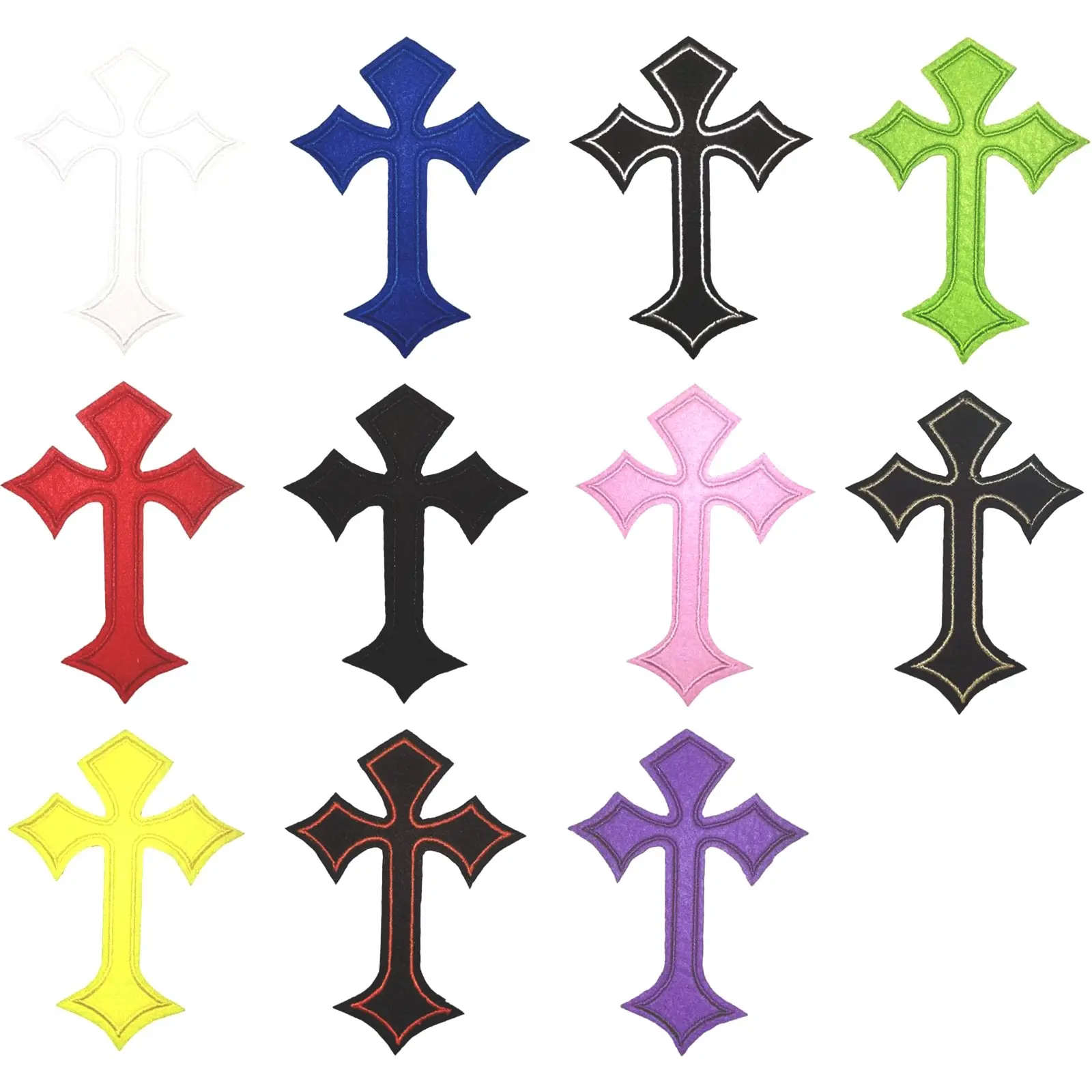 Cross Iron on Patches, 11 Pcs/set, Christian Embroidery Patches, Ideal for Clothing, Hats, Shoes, Backpacks, Believers' Accessories, Gifts