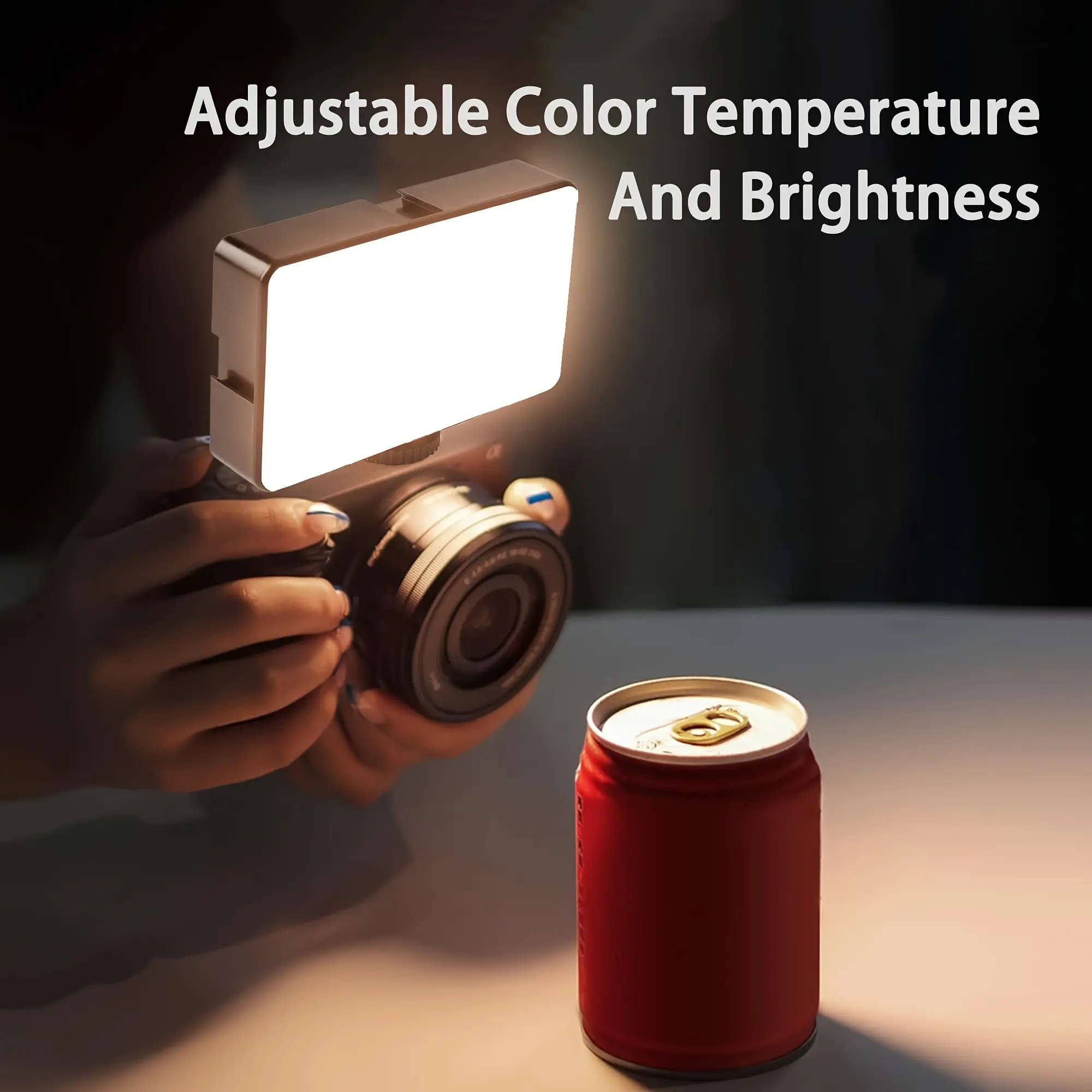 Portable LED Video Light Panel - Full Color/3-Color Modes, Rechargeable Battery/USB Powered, Camera Accessory for Vlog Recording, Perfect Christmas Gift for Office Decoration