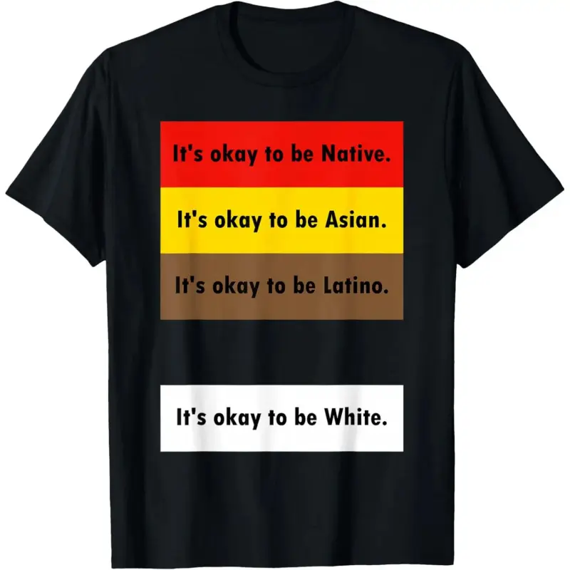 100% Cotton It's Okay to Be Native It's Okay to Be Asian It's Okay to Be T-Shirt