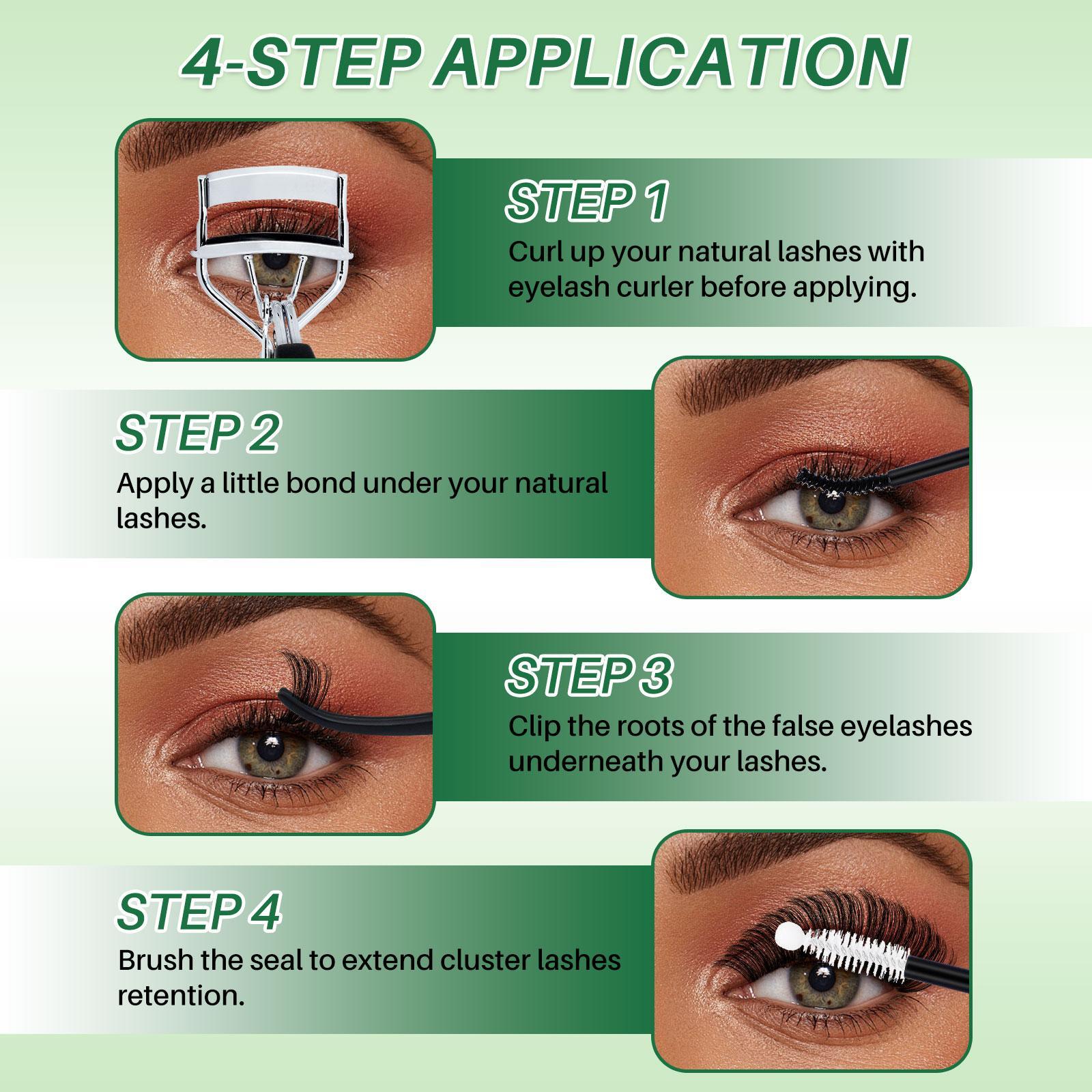 100D D Curl 18-24mm Mixed Length DIY Cluster Lashes Kit, 1 Box Soft and Comfortable False Eyelashes, Long-lasting Lashes Kit for Women & Girls, Individual Lashes Cluster