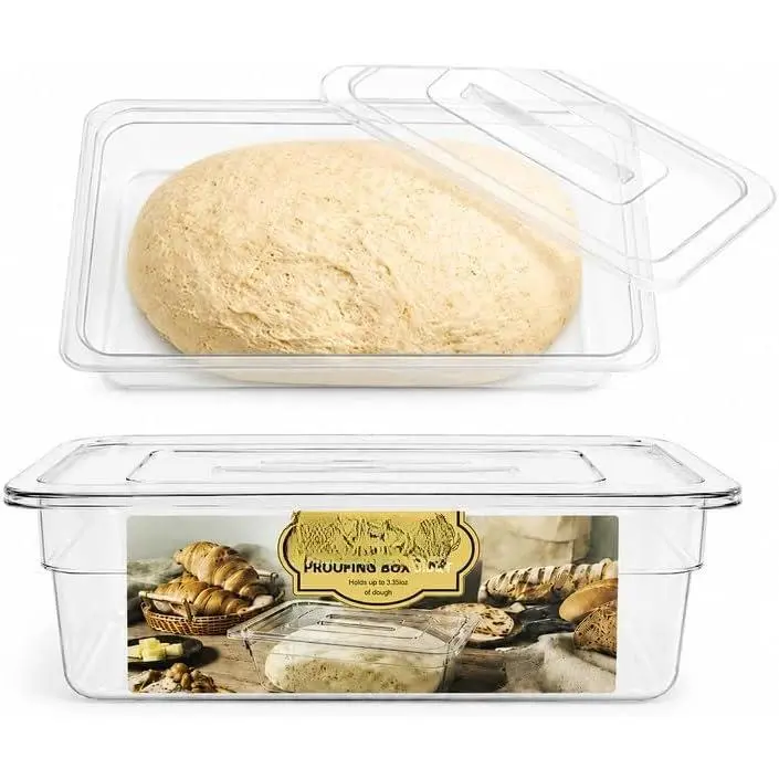 Dough Proofing Container, 5QT Large Capacity Holds Up to 6.6Lb of Dough,  Tray with Lid Dough Rising Box for Bread, Sourdough, Pizza