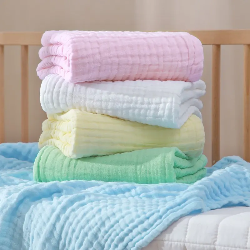 A Soft 6-layer Gauze Pure Colour Kids Bath Towel - 95x95cm Highly Absorbent, Hand Wash Only, Suitable for and, Holiday Gift