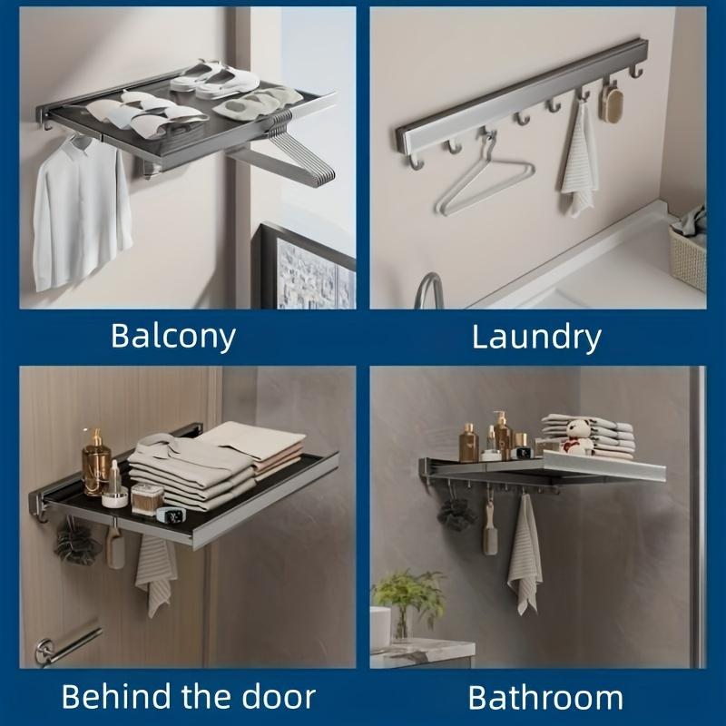 Compact Design Space-Saving Invisible Folding Balcony Net Cloth Drying Rack Accessories Laundry