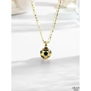 Fashion Solid Soccer Pendant Charm Necklace, Classic Sports Themed Jewelry Accessory, Stylish Daily Wear Ornament Perfect As A Heartfelt Gift For Football Fans And Sports Enthusiasts