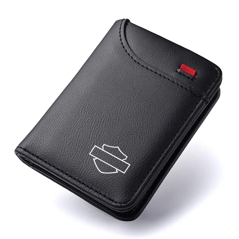 PU Leather Car Driving Document Bag, ID Passport Card Wallet, Large Capacity Wallet for Harley Davidson, Softail Vrsc Touring 883 1200