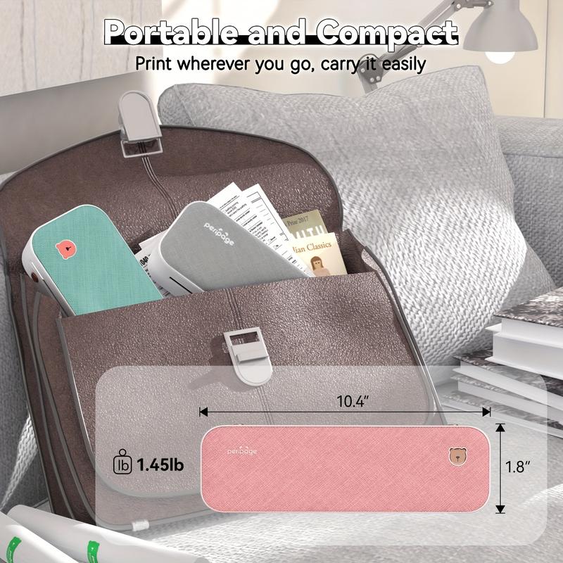 NEW-Portable Thermal Printer - Compact A4 Inkless Printer with 1 Roll of Thermal Paper - Supports 8.26"x11.69" Printing, Android and iOS Compatibility, Long-Lasting Folding Paper, and Document Transfer Capability
