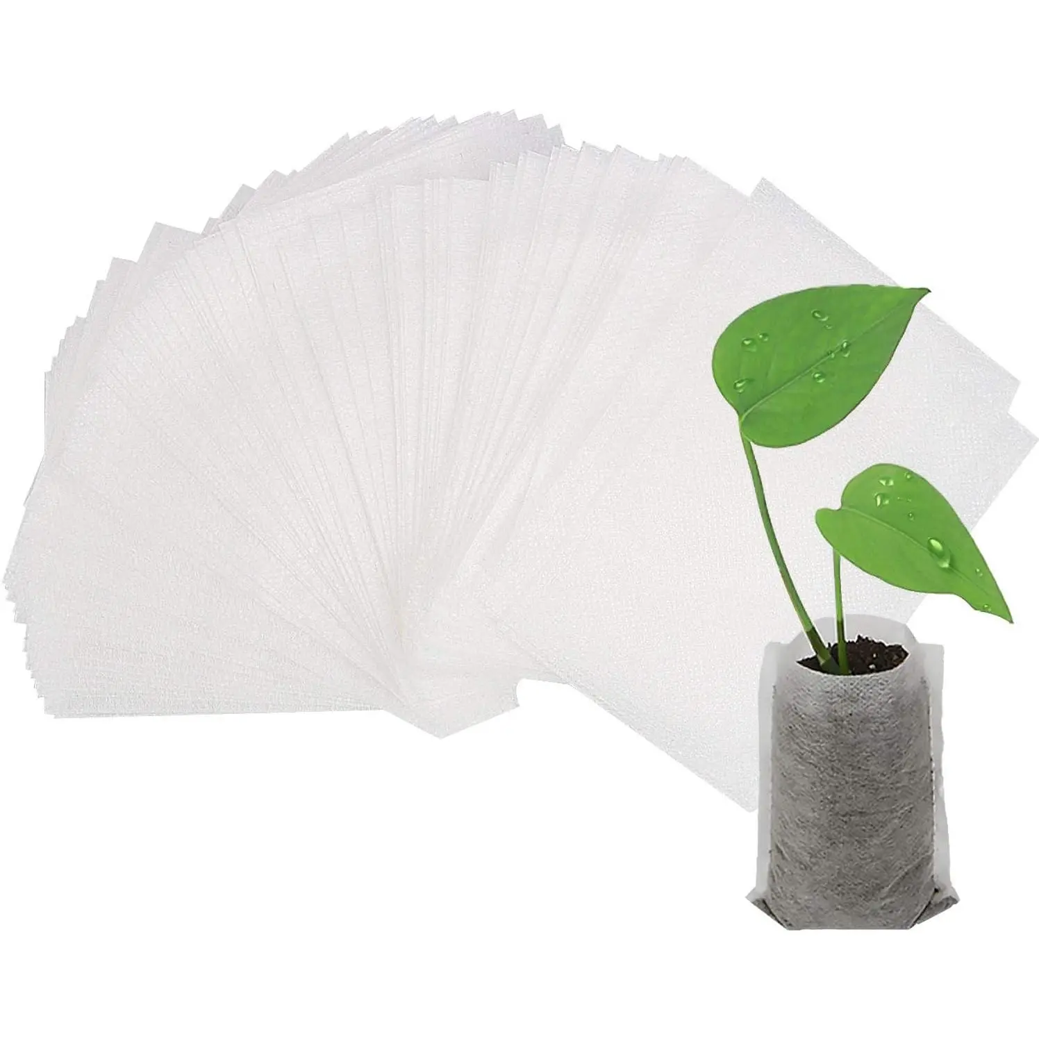 Growing Bags, 400 count Fabric  Bags, Non-Woven  Grow Bags, Seeding Starter Bag Seedling  Pots  Garden Outdoor Greenhouse Supplies