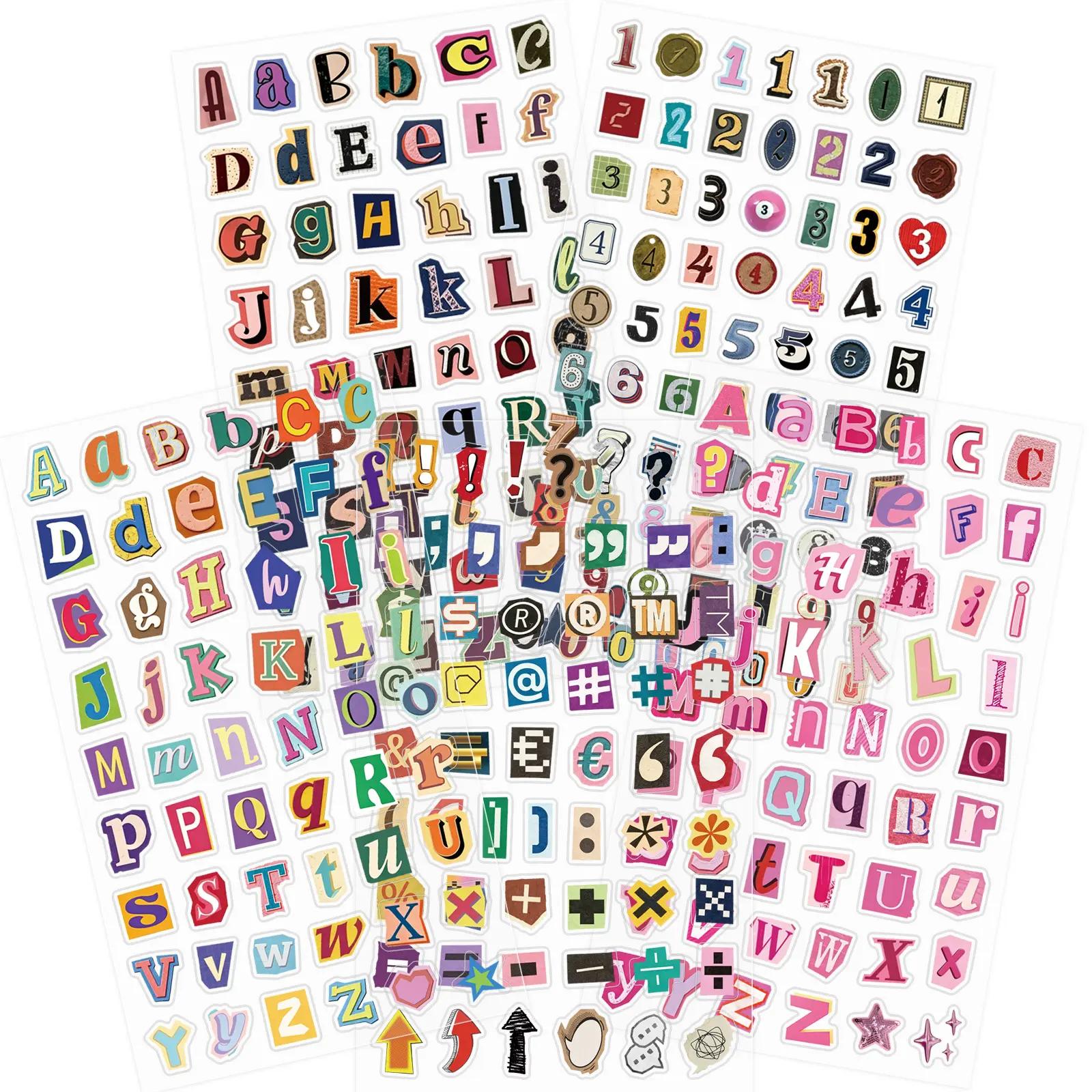 5pcs PET Transparent Stickers for Numbers and Letters, Suitable for Office Use, Scrapbooks, Diaries, Laptops, Water Bottles, Cars, Etc. A Gift with A Positive Message and A Design Based on Belief.