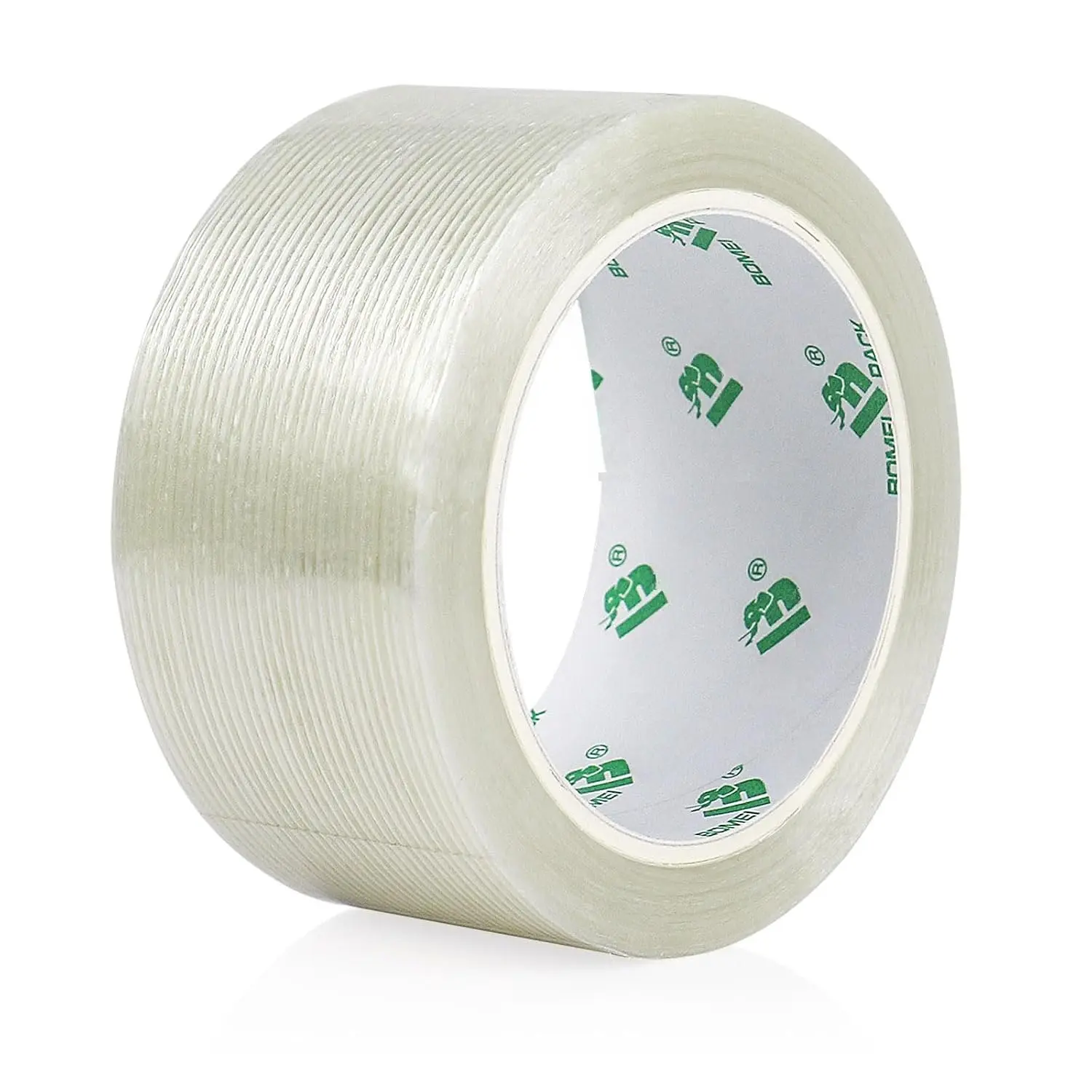 1 Roll 5.5mil x 2Inch x 25yds Mono Filament Strapping Tape Heavy Duty Transparent Reinforced Fiberglass Tape