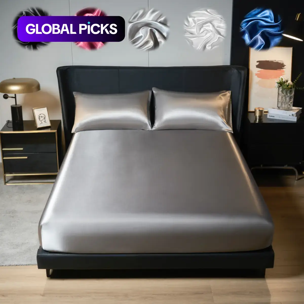 2/3pcs silky satin solid color fitted bed sheet set, dust-proof and dirt-resistant mattress cover, skin-friendly and breathable, Silky Soft Bedding, silk-like bedding, Hotel style bedding, Hotel sheets, suitable for bedroom/dormitory/hotel, multiple sizes