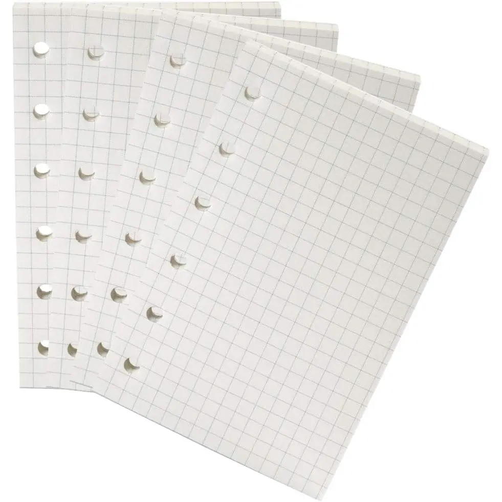A7/Pocket Planner Insert, 4-Pack Binder Notebook Organiser Refills Paper, 3.23 x 4.84 Inch 100gsm Thick Paper(A7/Pocket, Grid)