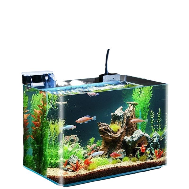 Curved Glass Fish Tank Small Living Room Fish Tank Glass Aquarium Ecological Goldfish Tank Home Aquarium