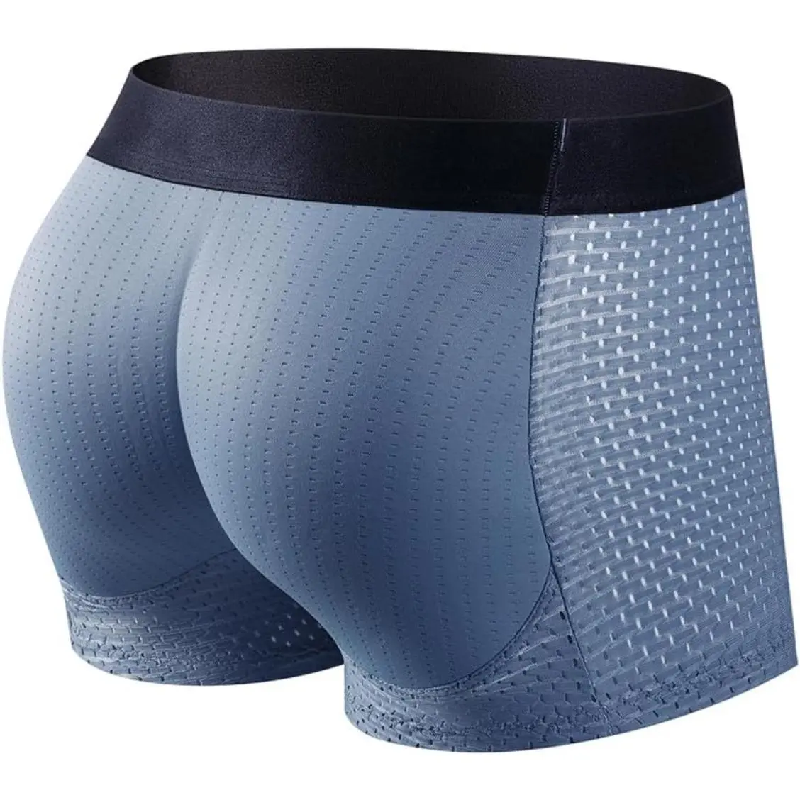 Men's Butt Enhancing Butt Padded Mesh Seamless No Rolling Down Shapewear Boxer Briefs Men's Underwear with Pads Body Shaper Butt