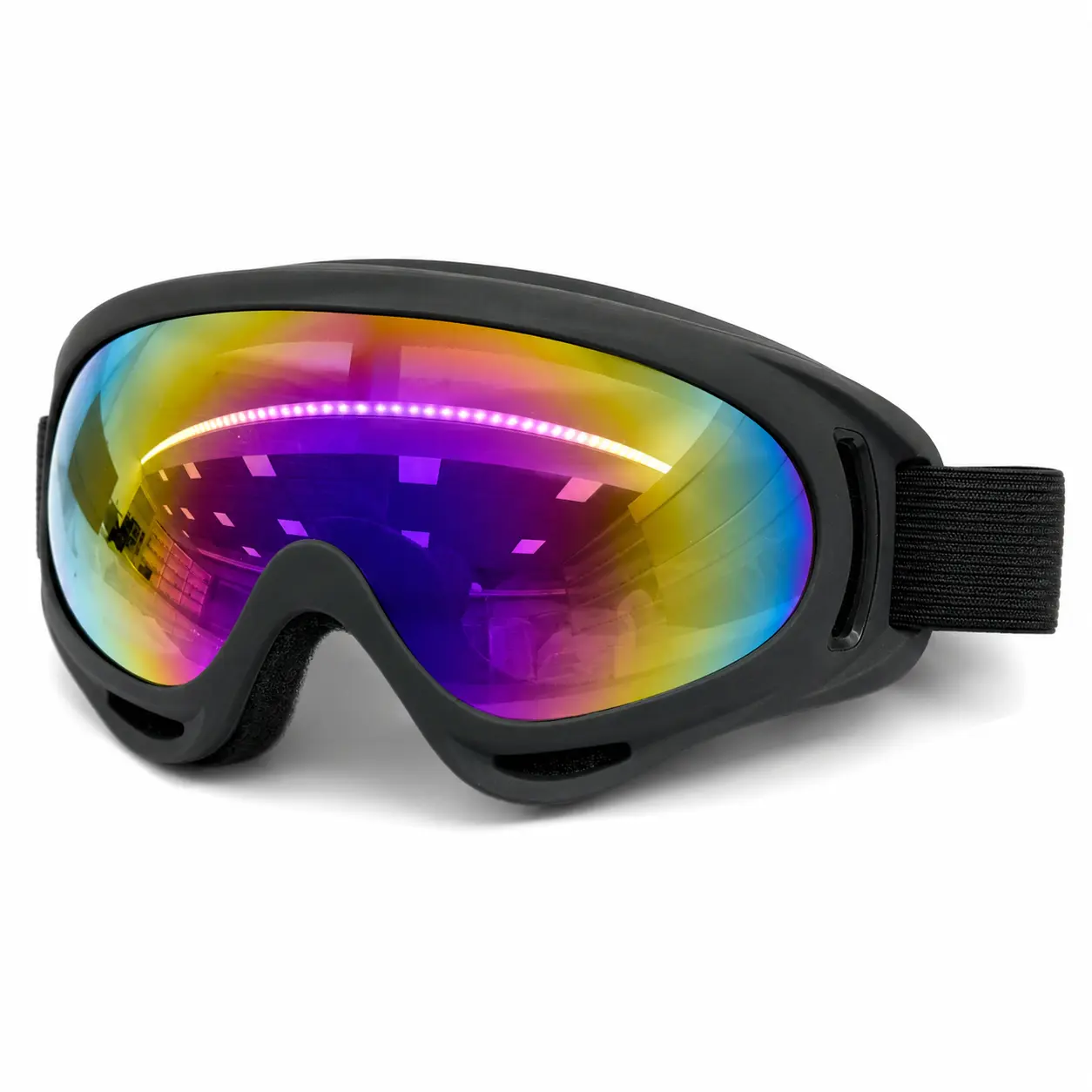 Winter Sports Goggles for Skiing, Snowboarding & Cycling, Wide-Coverage Lens, Adjustable Elastic Strap, Soft Face Foam, Multiple Colors