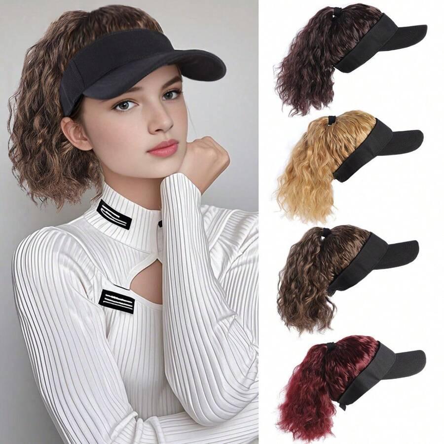 Hat With Hair Attached For Women Ponytail Curly Hair Hair Wig With Hair Cap Styling Baseball Baseball Cap Ponytail Hat Wig