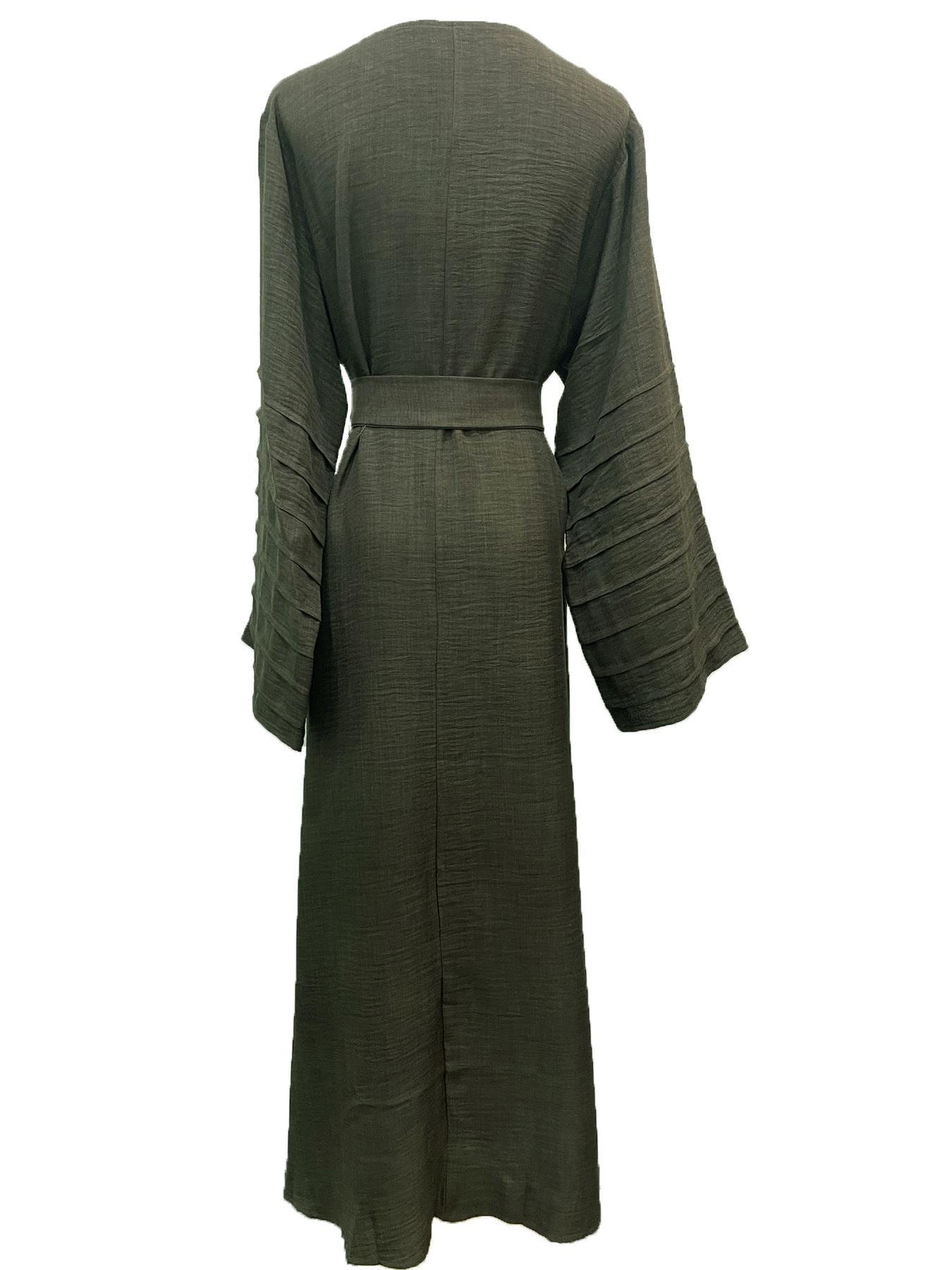 Women's Plain Long Sleeve Abaya Dress, Modest Casual Long Sleeve Round Neck Dress for Daily Wear, Ladies Islamic Clothing for All Seasons