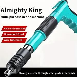 Adjustable Concrete Block Wall Small Nail Gun - 5-Speed Manual Nail Gun, Built In Air Nail Gun, Suitable for Woodworking and Decoration - Durable Structure
