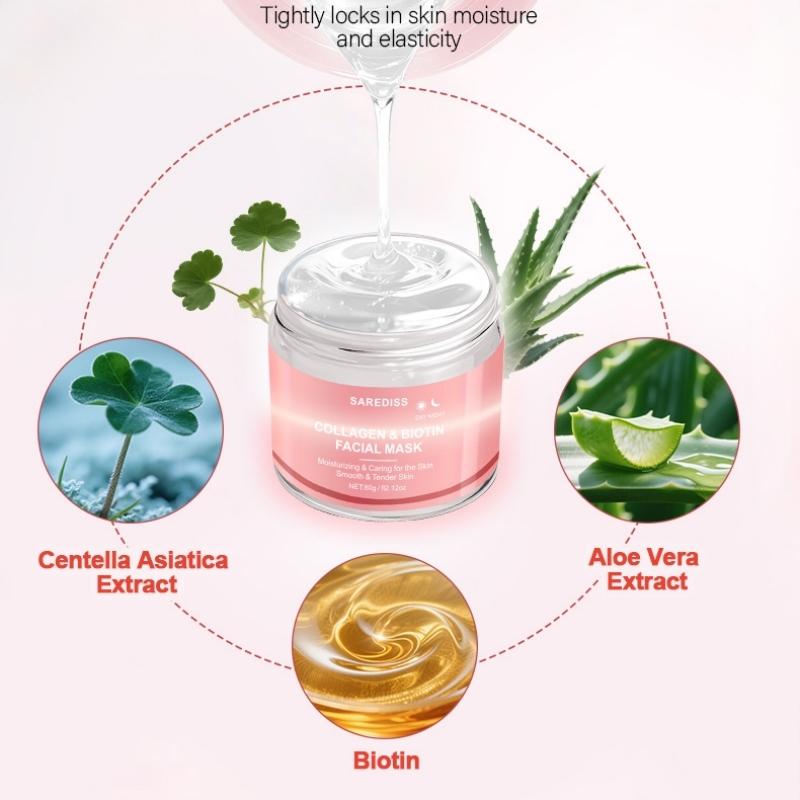 Collagen & Biotin Peel-off Facial Mask, Deep Moisturizing Facial Mask, Lifting and Firming Face Mask, Facial Skin Care Product for Women & Men