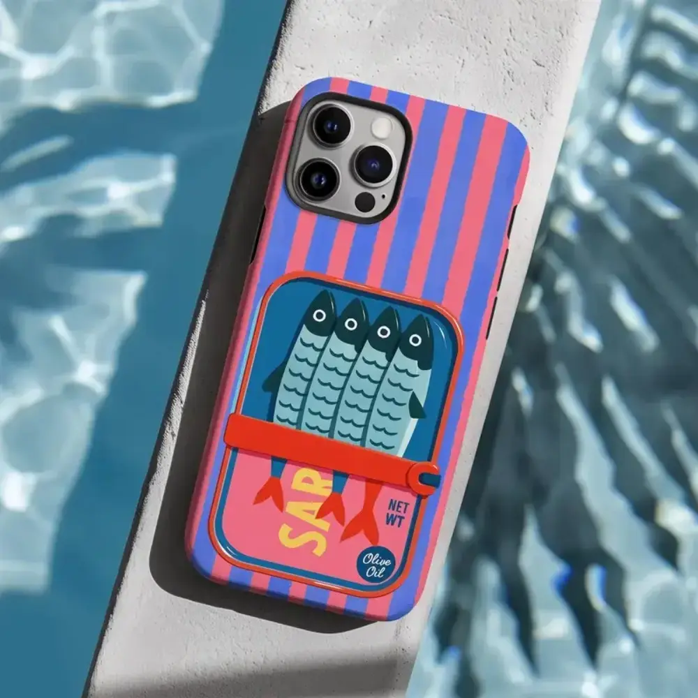 Funda para teléfono con lunares BUrGA, funda para teléfono a rayas coloridas Burga, regalo estético de moda para iPhone y Samsung, accesorios de protección duraderos y a prueba de golpes.